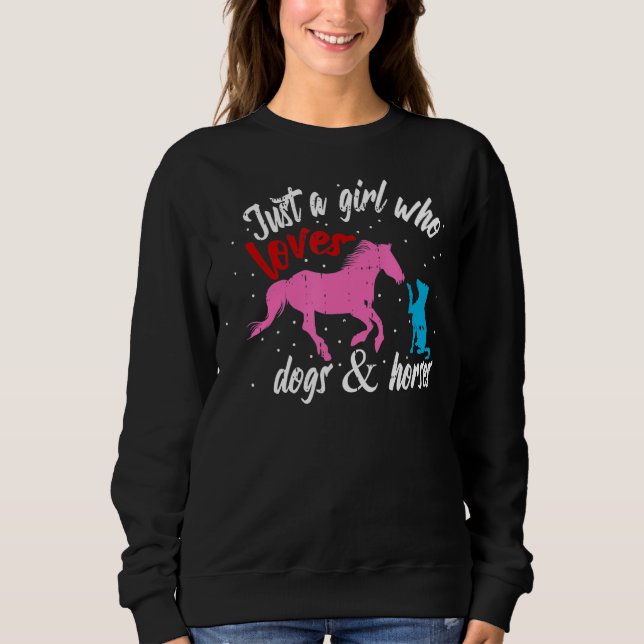 Sudadera Solo Un Chica Que Ama A Los Perros Y Caballos Ecue (Anverso)