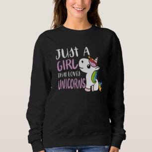 Sudadera Solo un Chica que ama a los Unicornios