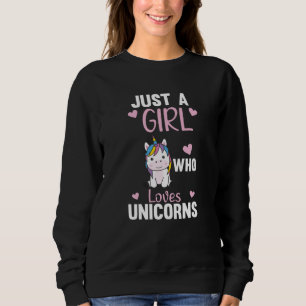 Sudadera Solo Un Chica Que Ama A Los Unicornios Por El Cora