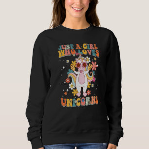 Sudadera Solo un Chica que ama a los Unicornios Retro Groov