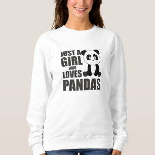Sudadera Sólo un Chica que ama a Pandas Cute Animales Vinta
