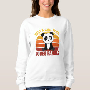 Sudadera Sólo un Chica que ama a Pandas Cute Animales Vinta
