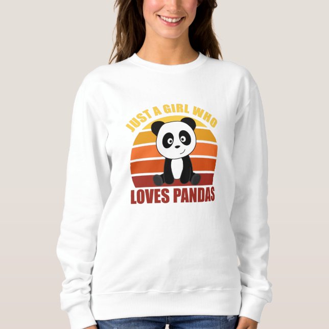 Sudadera Sólo un Chica que ama a Pandas Cute Animales Vinta (Anverso)