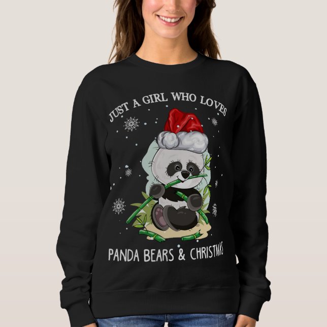 Sudadera Solo Un Chica Que Ama A Pandas Y Navidades (Anverso)