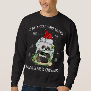 Sudadera Solo Un Chica Que Ama A Pandas Y Navidades