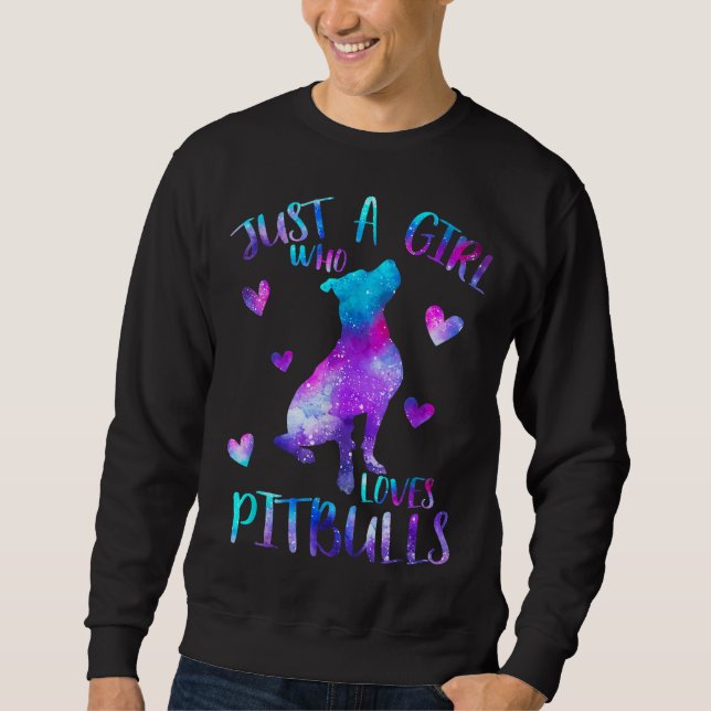 Sudadera Sólo un Chica que ama a Pitbulls Galaxy Space Pitb (Anverso)
