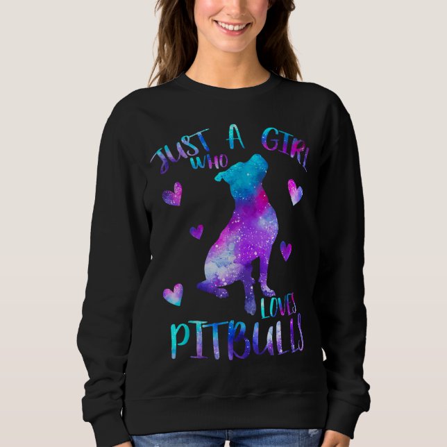 Sudadera Sólo un Chica que ama a Pitbulls Galaxy Space Pitb (Anverso)