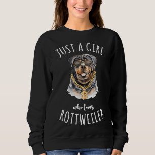 Sudadera Solo un Chica que ama a Rottweiler Mejor Perro 7