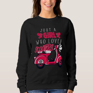Sudadera Solo un Chica que ama a Scooter Moped Scooter Bike