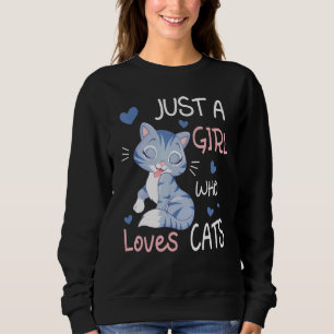 Sudadera Sólo un Chica que ama a su gato, madre feliz, herm