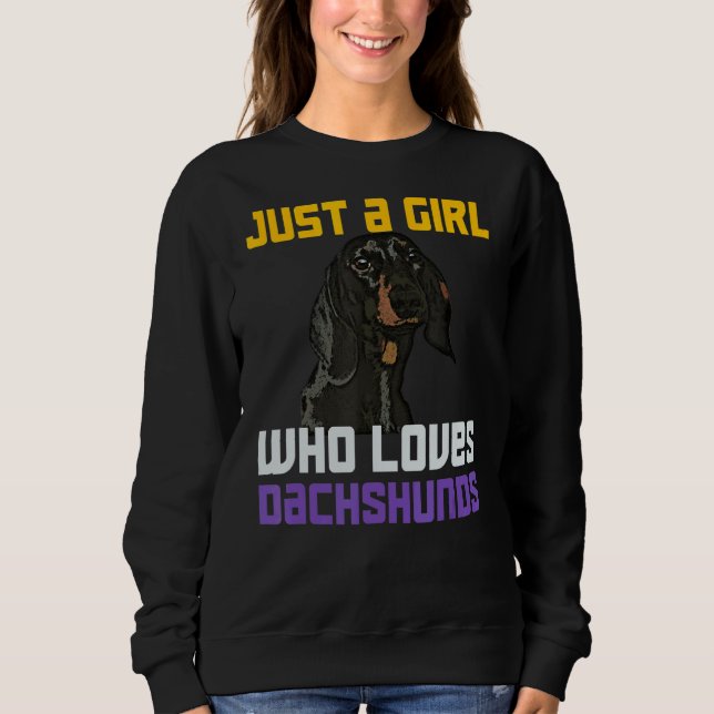 Sudadera Solo un Chica que ama al perro 1 de Dachshunds (Anverso)