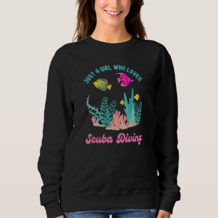 Sudadera Sólo un Chica que ama el buceo de pescado tropical