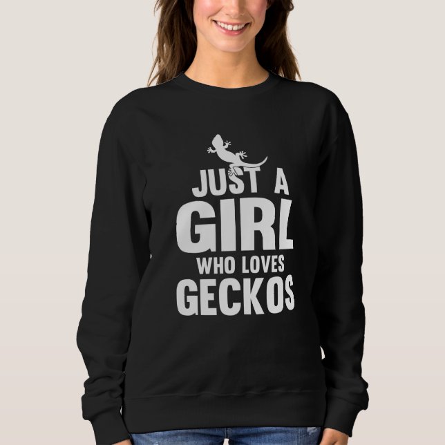 Sudadera Solo un Chica que ama el leopardo de Geckos (Anverso)