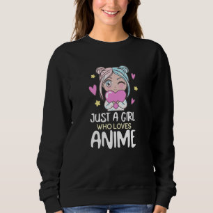Sudadera Solo un Chica que ama el manga anime dibujando cor