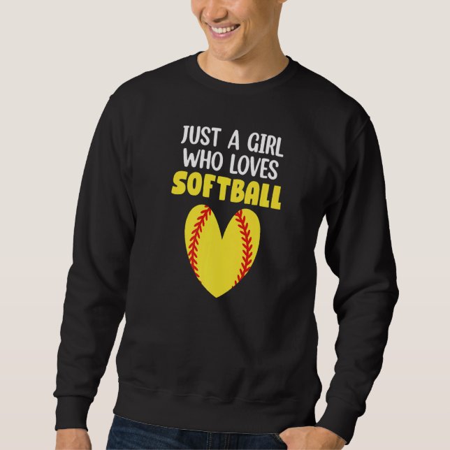 Sudadera Solo Un Chica que ama el softball (Anverso)