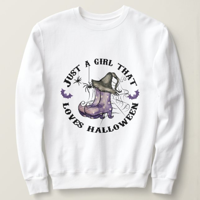 Sudadera Sólo un chica que ama Halloween (Anverso del diseño)