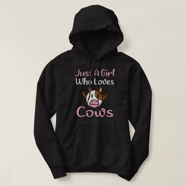 Sudadera Sólo un Chica que ama la leche para carniceros de  (Diseño del anverso)