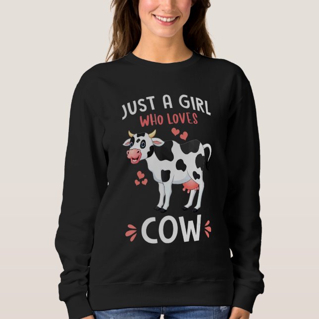 Sudadera Sólo un Chica que ama la leche para carniceros de  (Anverso)