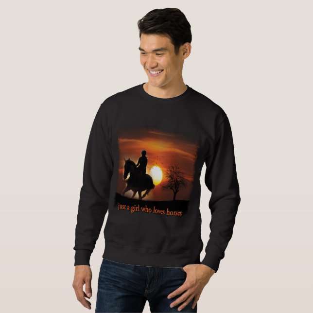 Sudadera solo un chica que ama los caballos (Anverso completo)