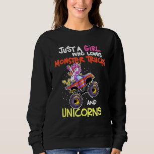 Sudadera Solo Un Chica Que Ama Los Camiones De Monstruo Y L