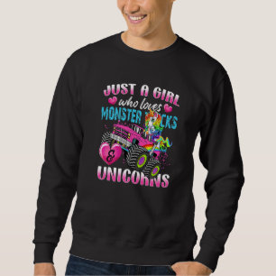 Sudadera Solo Un Chica Que Ama Los Camiones De Monstruo Y L