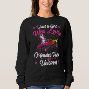 Sudadera Solo Un Chica Que Ama Los Camiones De Monstruo Y L