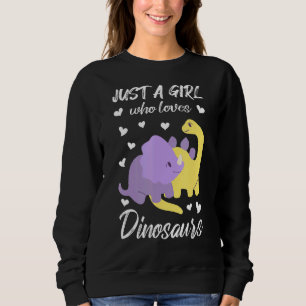 Sudadera Solo un Chica que ama los dinosaurios adolescentes