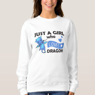 Sudadera Solo un Chica que ama los dragones, el corazón de