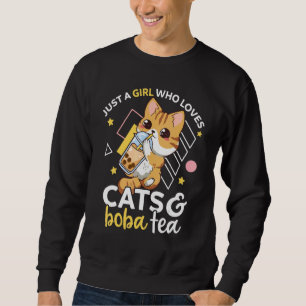 Sudadera Sólo Un Chica Que Ama Los Gatos Y El Té Boba Neko 