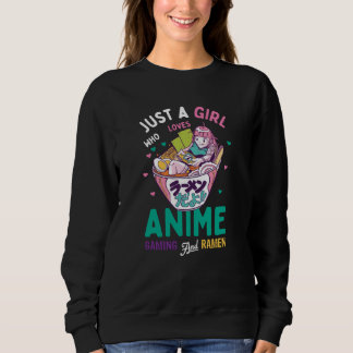 Sudadera Sólo un chica que ama los juegos de anime y el ram