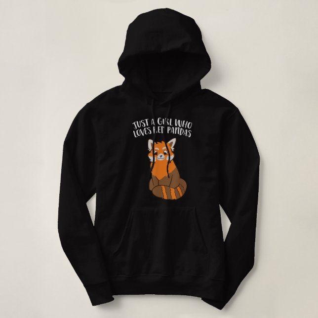 Sudadera Solo un Chica que ama los pandas rojos   (Diseño del anverso)