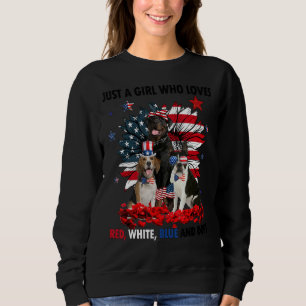 Sudadera Solo un Chica que ama los perros rojos azules Sunf