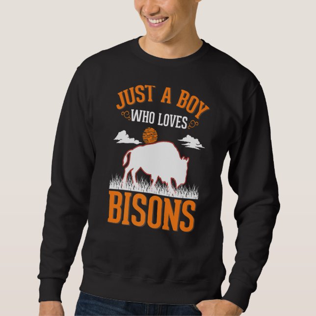Sudadera Solo un chico que ama a Bisons Buffalo (Anverso)