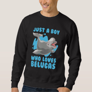 Sudadera Solo un chico que ama a las belugas animal marino