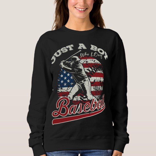 Sudadera Solo un chico que ama a las mujeres de béisbol (Anverso)
