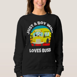 Sudadera Solo un chico que ama a los buses escuela amarilla