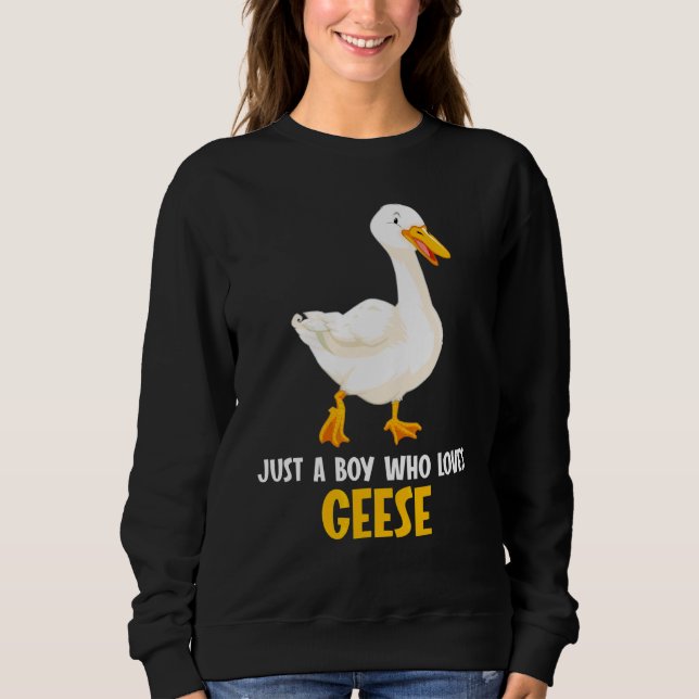 Sudadera Solo un chico que ama a los gansos Ganso (Anverso)
