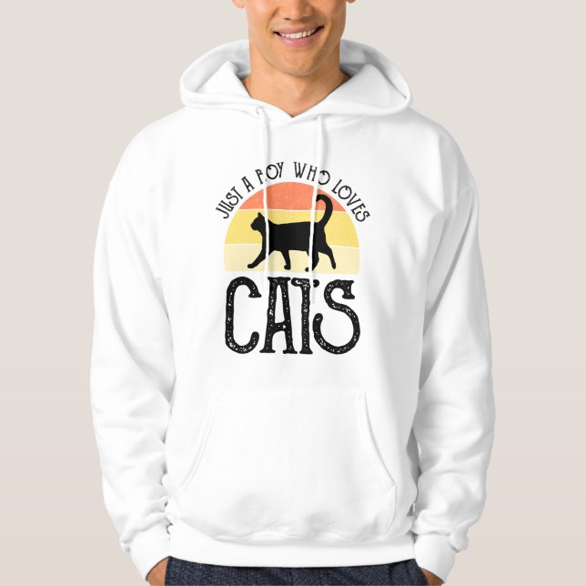 Sudadera Solo un chico que ama a los gatos (Anverso)
