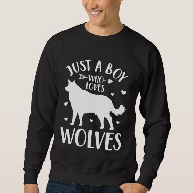 Sudadera Solo un chico que ama a los lobos  Lobo (Anverso)