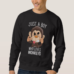 Sudadera Solo un chico que ama a los monos cute a los monos