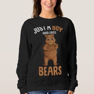 Sudadera Solo un chico que ama a los osos marrones grizzly
