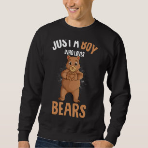 Sudadera Solo un chico que ama a los osos marrones grizzly