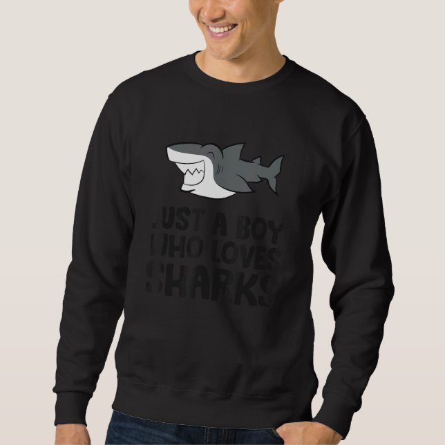 Sudadera Solo un chico que ama a los tiburones (Anverso)