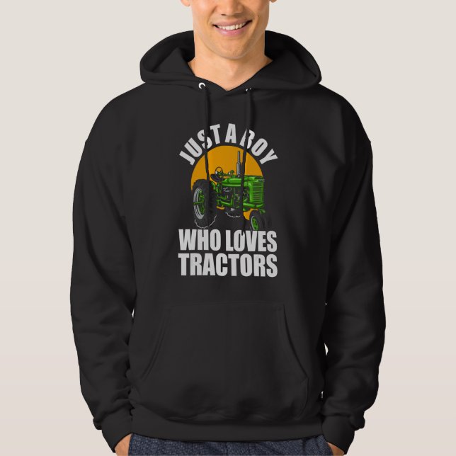 Sudadera Solo un chico que ama a los tractores 1 (Anverso)