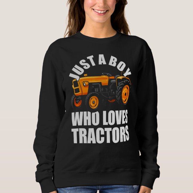 Sudadera Solo un chico que ama a los tractores 3 (Anverso)