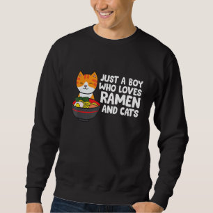 Sudadera Solo un chico que ama el Ramen y los gatos