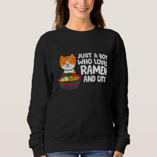 Sudadera Solo un chico que ama el Ramen y los gatos