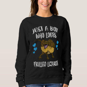 Sudadera Solo un chico que ama lagartos fruncidos Mascota R