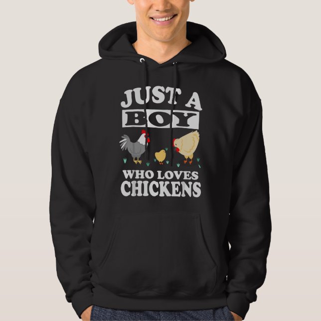 Sudadera Solo un chico que ama las granjas de pollos (Anverso)