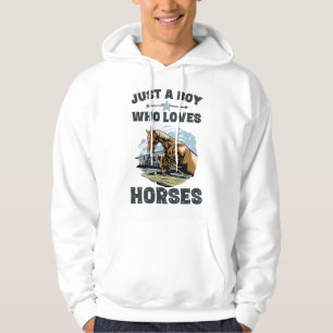Sudadera Solo un chico que ama los caballos Regalo ecuestre